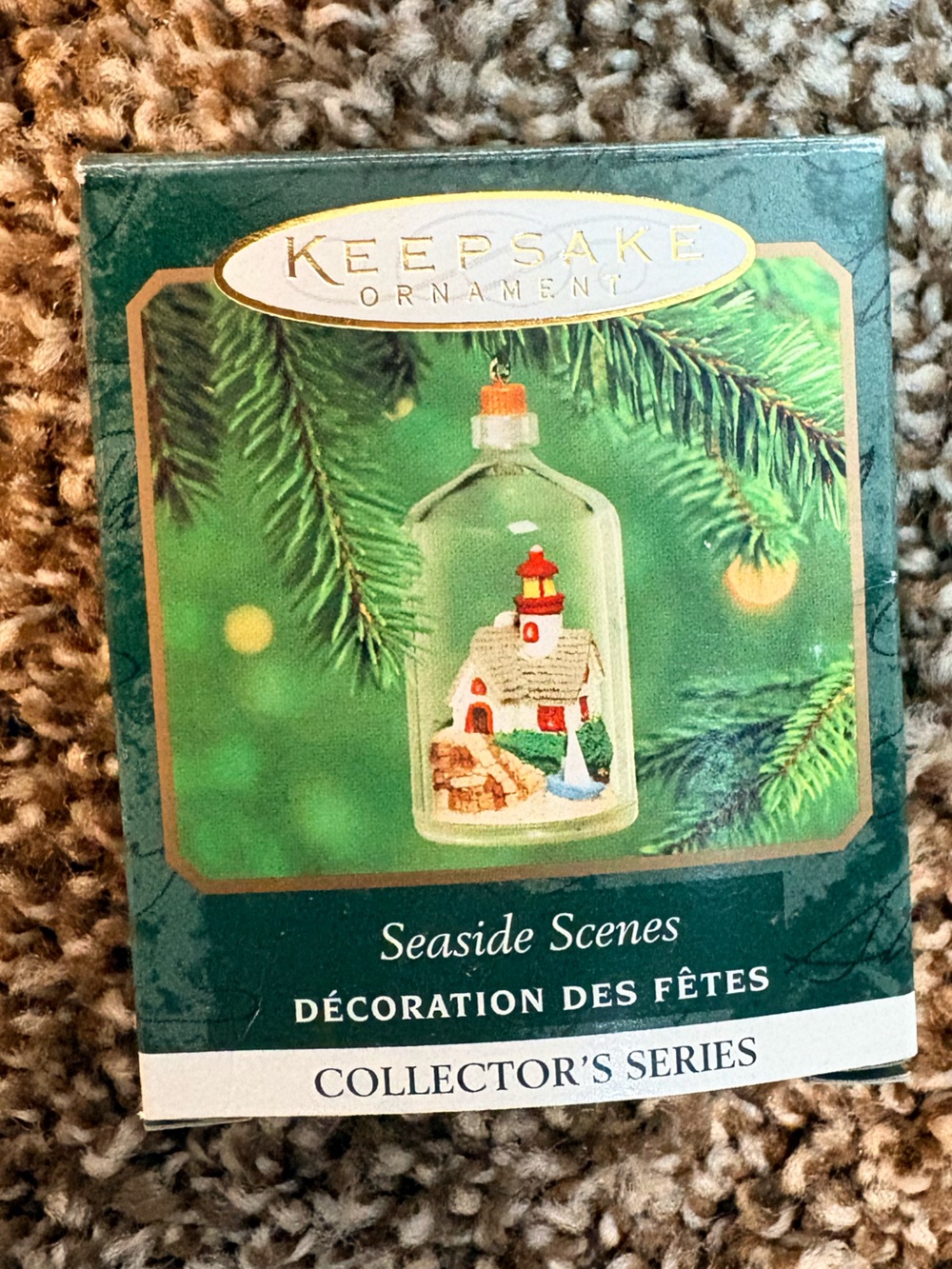 Hallmark Keepsake Ornament Seaside Scenes Lighthouse Bottle, Handcrafted, 2000